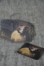 Felt coasters (sheep) in wooden holder